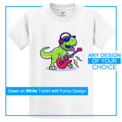 Personalised White Tee With Your Own Funny Artwork Print On Front